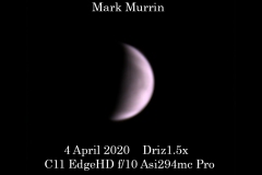 Venus 4-4-20 on Baader U Filter with Asi294MC Pro 216x200 Drizzled 1.5x to 324x300 then resized to 800x600